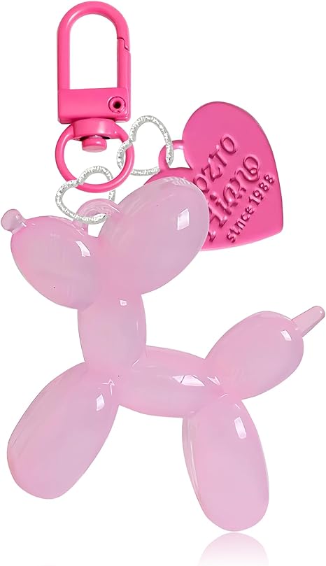 Jelly Balloon Dog Design Keychain for Women, Cute Girls Key Chain, Bag Charms Accessories for Car Purse Backpack