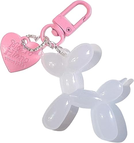 Jelly Balloon Dog Design Keychain for Women, Cute Girls Key Chain, Bag Charms Accessories for Car Purse Backpack