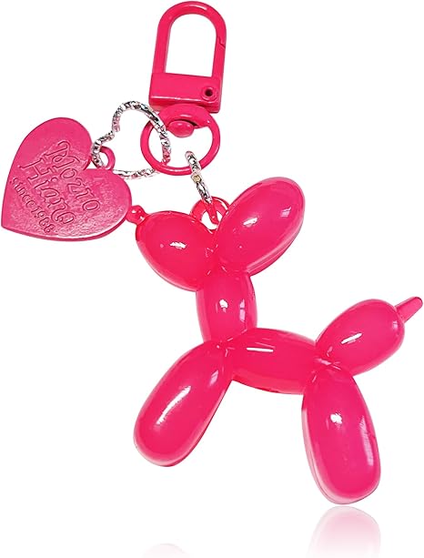 Jelly Balloon Dog Design Keychain for Women, Cute Girls Key Chain, Bag Charms Accessories for Car Purse Backpack