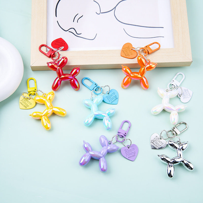 Jelly Balloon Dog Design Keychain for Women, Cute Girls Key Chain, Bag Charms Accessories for Car Purse Backpack