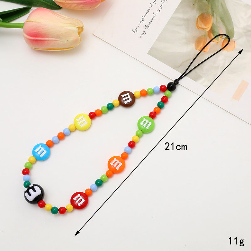 Phone Charms Strap Cute Aesthetic Love Phone Chain Girl Pearl Beaded Lanyard Jewelry