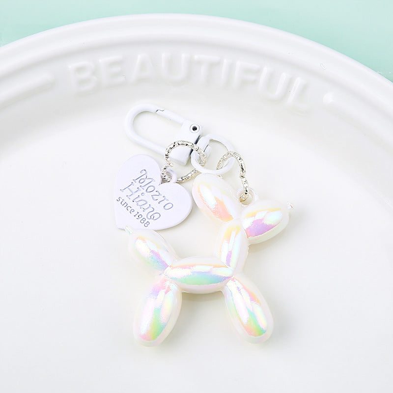 Jelly Balloon Dog Design Keychain for Women, Cute Girls Key Chain, Bag Charms Accessories for Car Purse Backpack