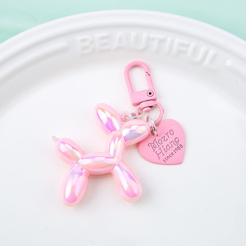Jelly Balloon Dog Design Keychain for Women, Cute Girls Key Chain, Bag Charms Accessories for Car Purse Backpack